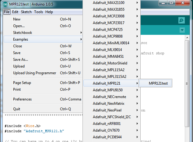 Code Example Adafruit